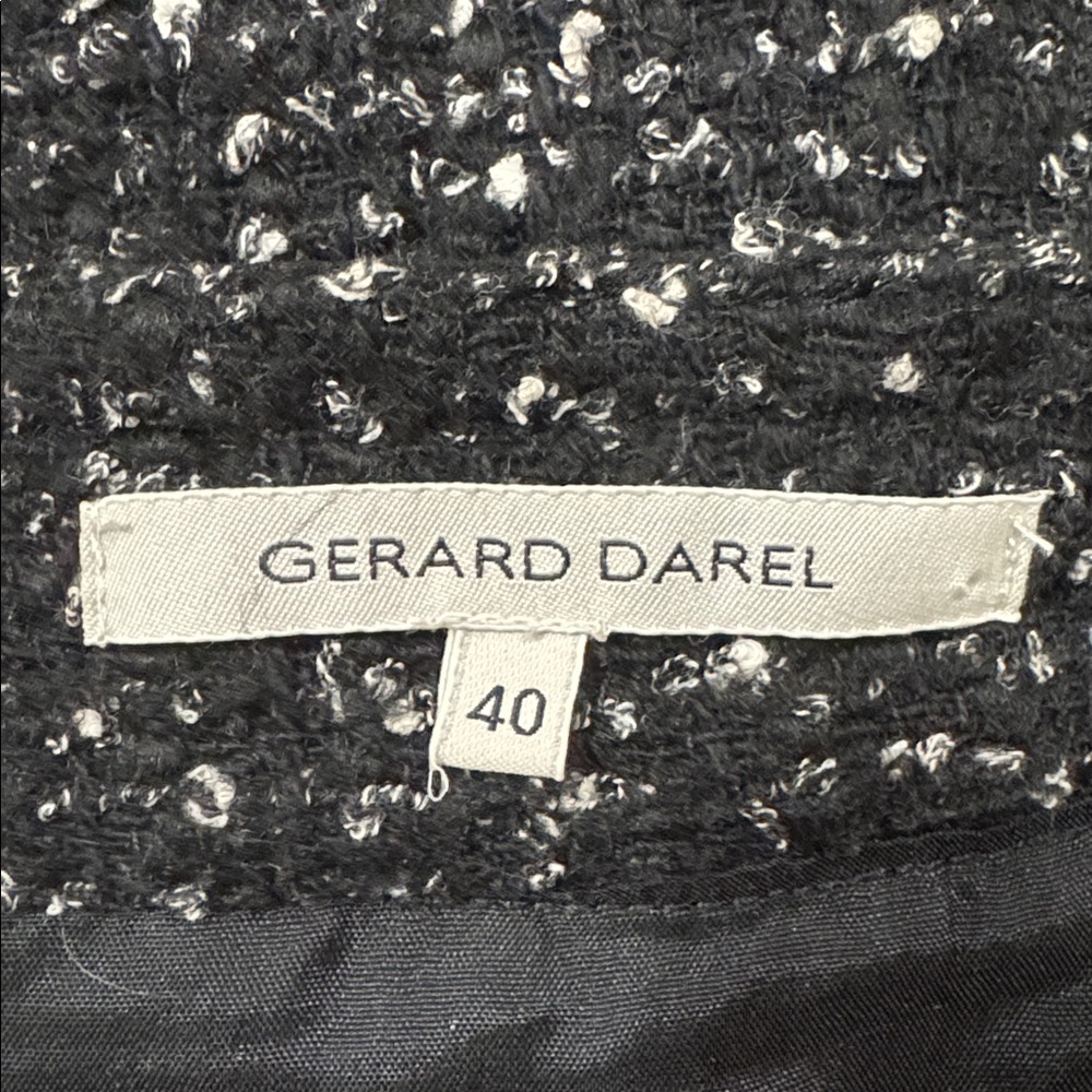 Gerard Darel Black/White Bouclé Tweed Pleated Mini Skirt size EU 40 - Picture 7 of 9